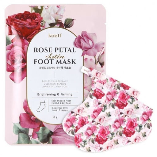 Koelf Rose Petal Satin Foot Mask, 16g - Маска-носочки для ног с экстрактом розы