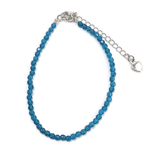 Браслет Шпинель с алмазной огранкой Морская волна 3мм