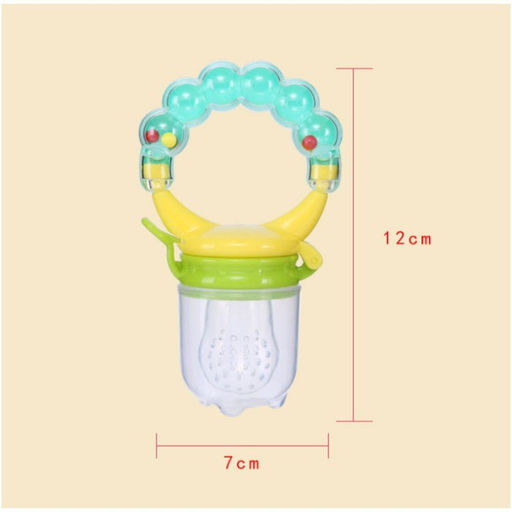 Ниблер для прикорма Крошка Я, с силиконовой сеточкой, ручка-погремушка, цвет зеленый