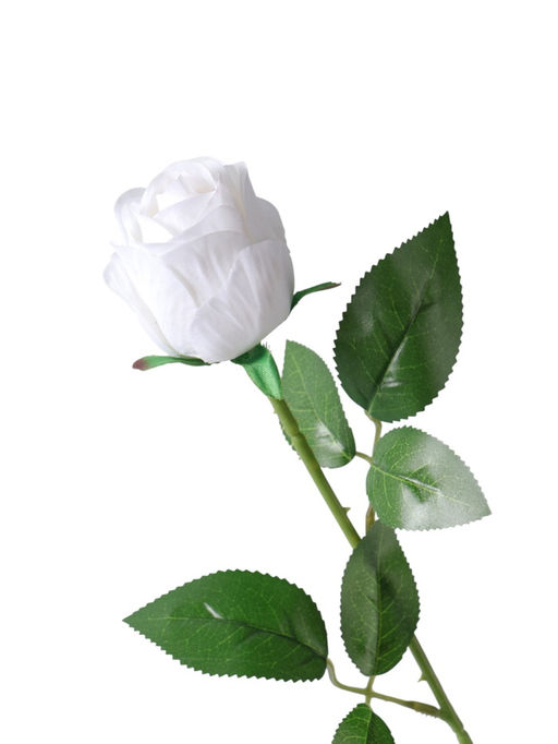 Цена за 2 шт. Цветы искусственные "Роза Лакерия бархат" d-4,5 см 48,5 см, белый