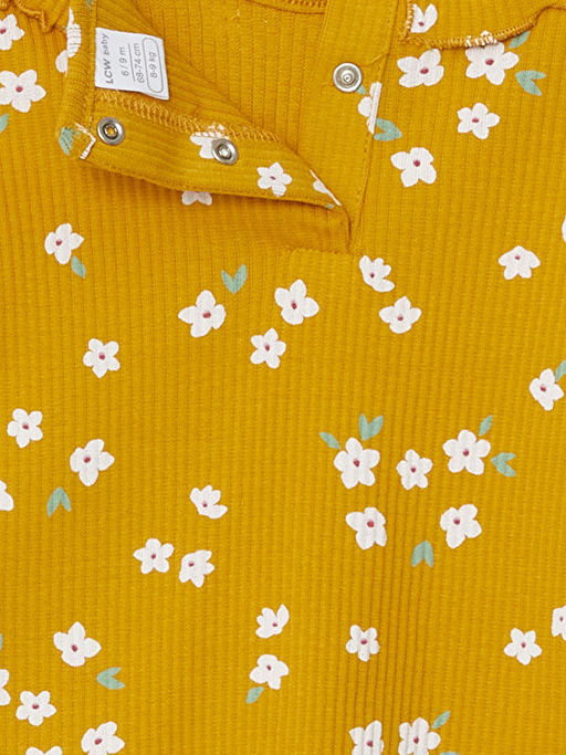 Bisiklet Yaka Uzun Kollu ?i?ekli Bluz ve Tayt 2li Tak?m - Waikiki фото 3