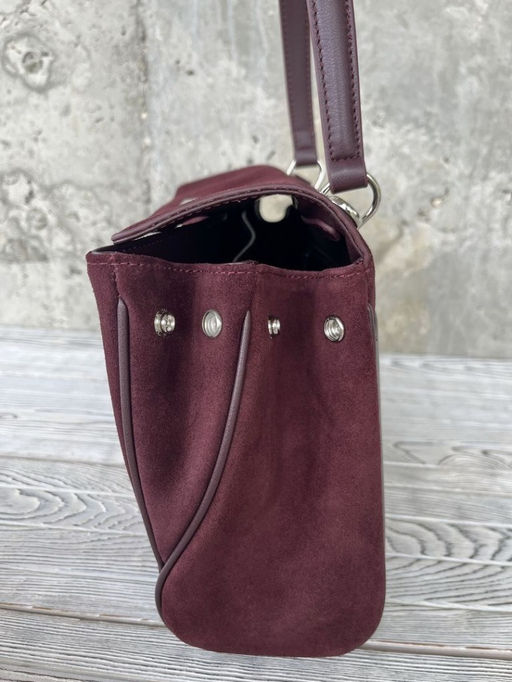 Женская замшевая сумка-портфель 8399 Бордовый - Sergio valentini фото 6