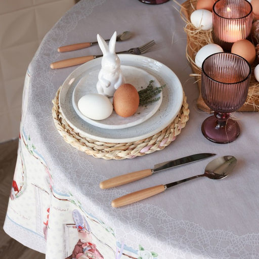 Скатерть Этель Пасхальные Тильды d=148 см, 100% хл, саржа 190 гр/м2  фото 11