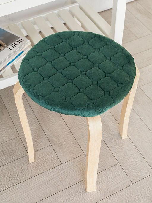 Чехол на табурет D33 зелёный вельвет