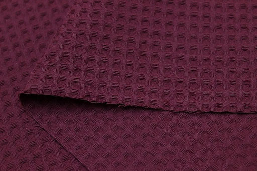 Вафельное премиум-полотно Italy цв.Лилово-свекольный, ш.1.5м, хлопок-100%, 240гр/м.кв - Купава фото 3
