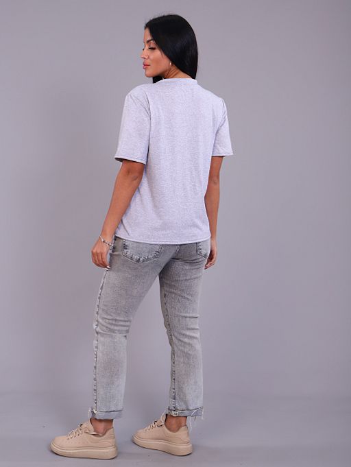 РАСПРОДАЖА Футболка жен.О-образный вырез_серый - Ihomelux фото 4