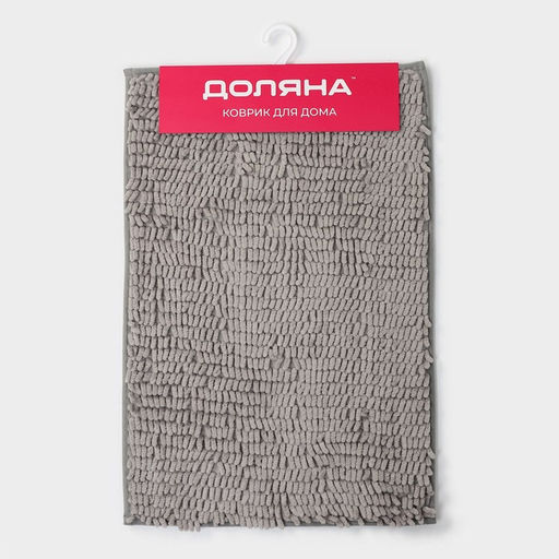 Коврик для дома Доляна Букли длинные, 40?60 см, длина букли 2 см, светло-серый  фото 6