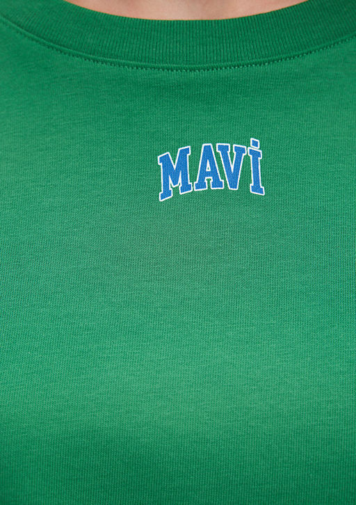 Mavi Logo Bask?l? Yesil Crop Tisort  фото 6