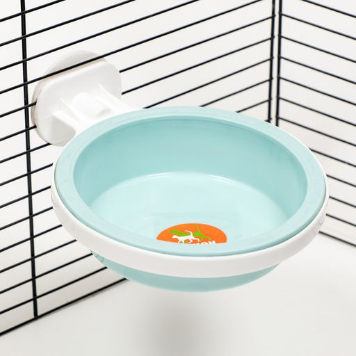 Миска съемная с креплением для клетки, 350 мл, голубой - Пижон фото 4