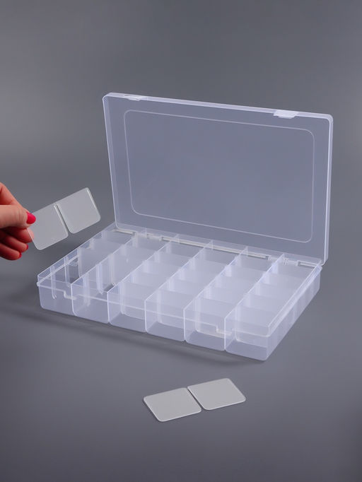 Органайзер для хранения мелочей, 36 ячеек, 27.3×17.5×4.5 см, прозрачный