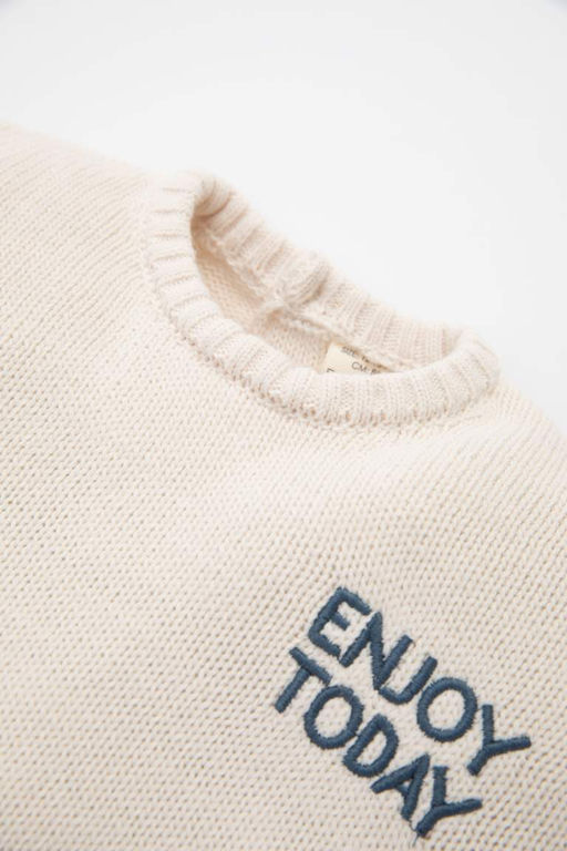 Свитер с круглым вырезом с принтом для маленьких мальчиков - Defacto фото 6