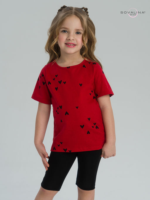 Костюм Актив сердечки на красном-черный - Sovalina фото 3
