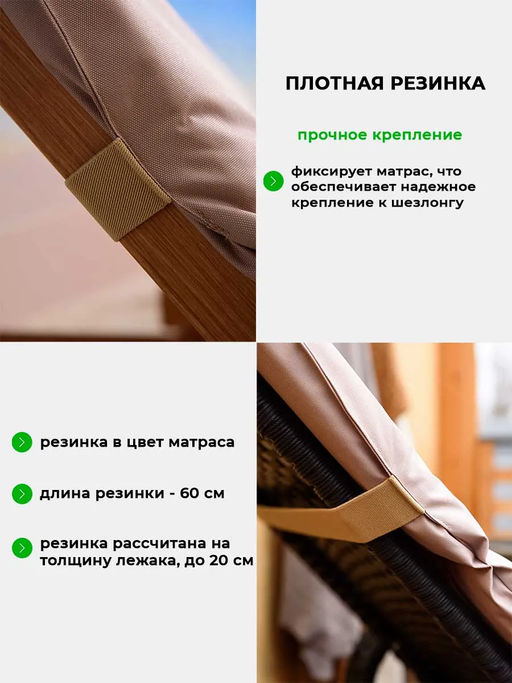Матрас для шезлонга, лежака 60х190 сегментный SZO, Oxford 600D, поролон, пенополиуретан, непромокаемый Bio-Line  фото 29