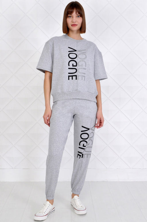 Арт. 2344 Костюм с брюками женский 44-52 (5 шт) Цвет:верх-серый, низ-серый - Калинка фото 6