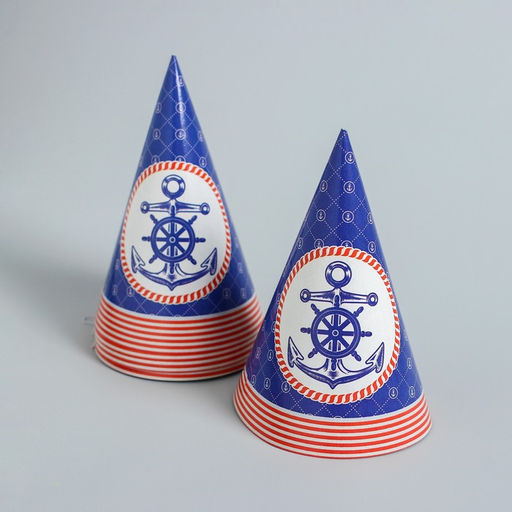 Посуда бумажная одноразовая «С днём рождения», 6 тарелок, 6 стаканов, 6 колпаков, 1 гирлянда