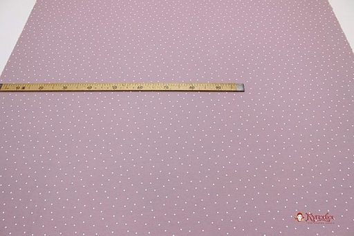 Теплый хлопок Россыпь белого гороха (4мм) на св.серо-лиловой дымке-2, ш.1.5м, хл-100%, 160гр/м.кв - Купава фото 4