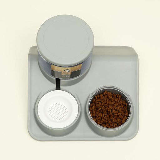 Комплекс для кормления с автопоилкой и съёмной миской, бело-серый - Пижон фото 5