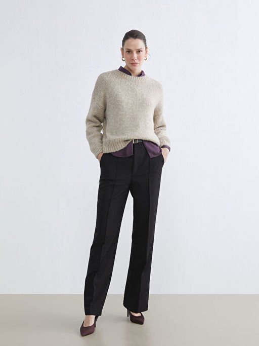 Bisiklet Yaka Kad?n Triko Kazak