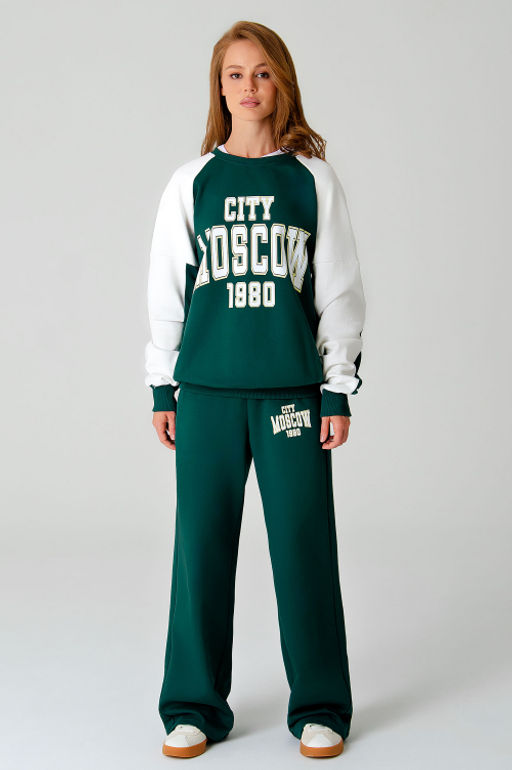 Арт. 2-541 Костюм женский с брюками 44-50 (4 шт) Цвет:изумруд,белый - Калинка фото 24