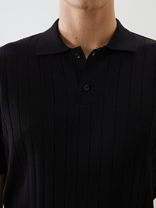 Polo Yaka K?sa Kollu Erkek Triko Kazak