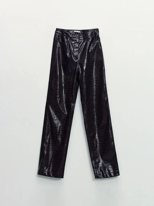 Прямые брюки из искусственной кожи / Zarina
