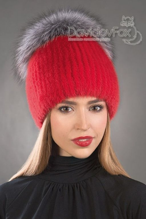 Шапка Лыжница норка алая