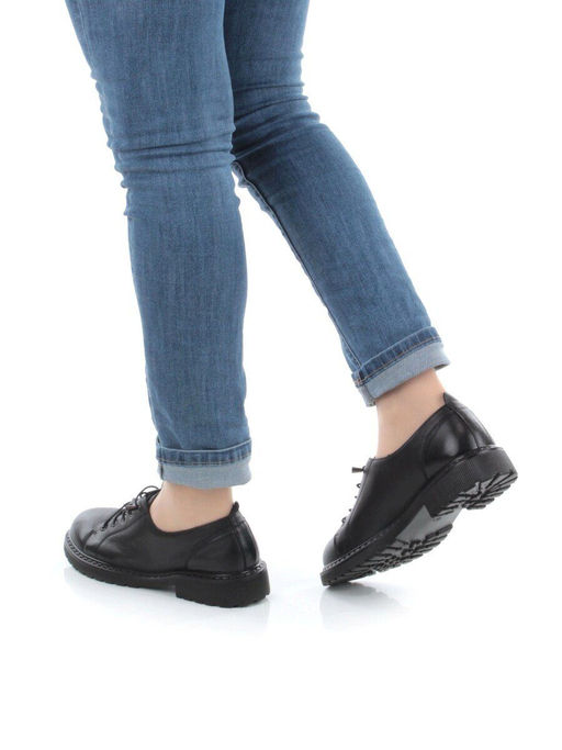 03-DHL153-1 BLACK Полуботинки женские (натуральная кожа) - Фабричный китай фото 3