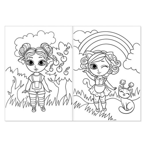 Цена за 3 шт. Раскраска для девочек Модные куколки, 16 стр., формат А4