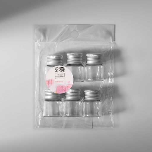 Цена за 2 шт. Баночки для хранения бисера, d=2.2×3.2 см, 6 шт.