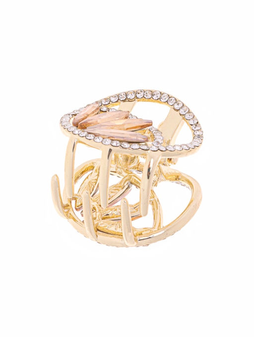 Цена за 6 шт. Крабик для волос «Флоранс галант», 3 см, золото