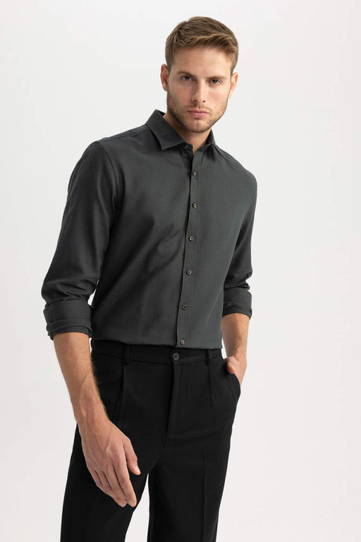 Фланелевая рубашка с длинным рукавом Modern Fit - Defacto фото 3