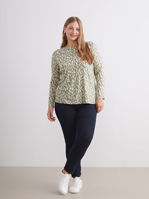 Bisiklet Yaka Desenli Bluz