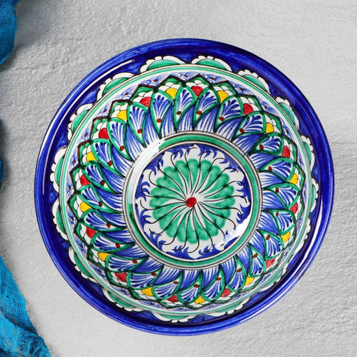 Бульонница узбекская Риштанская Керамика «Орнамент», 900 мл, d=18 см, МИКС