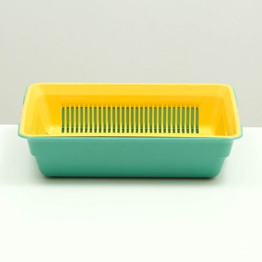 Туалет глубокий с сеткой 36 х 25 х 9 см, жёлтый/ярко-зелёный - Simaland фото 2