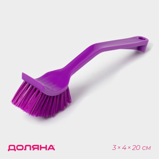 Цена за 5 шт. Щётка для посуды с изогнутой ручкой Доляна, 3×4×20 см, МИКС