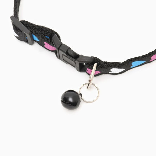 Ошейник двухслойный с фастексом Сердечки 30 х 1 см, чёрный - Пижон фото 3