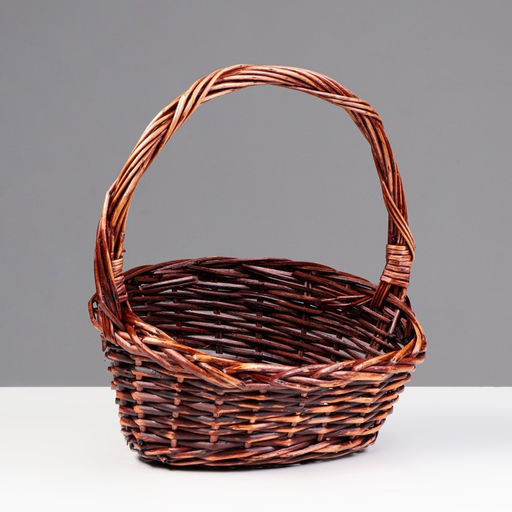 Корзина плетёная для хранения, ива, овальная, тёмная, набор 3 шт.