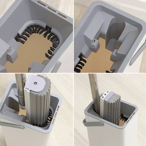 Швабра с отжимом и ведром Raccoon «Компакт», ведро 17×12.5×34 см, 5.5 л, швабра с насадкой ПВА 28×4.5×121 см  фото 3