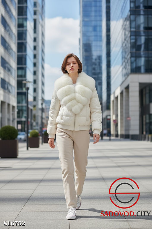 Пуховик женский с мехом песца - Bruno фото 5