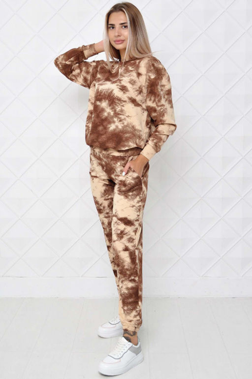 Арт. 2331 Костюм с брюками женский 44-52 (5 шт) Цвет:бежево- коричневый - Калинка фото 6