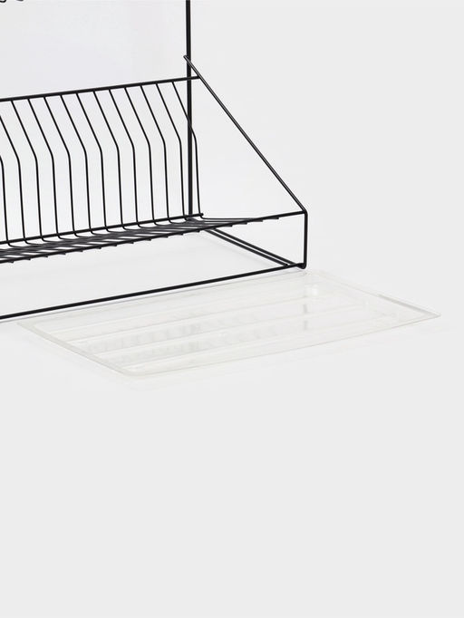 Посудосушитель настольный с поддоном, 38,5*38,5*24 см, цвет черный