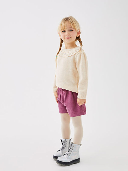 Bisiklet Yaka Uzun Kollu Dantel Detayl? K?z Bebek 3l? Tak?m - Waikiki фото 2