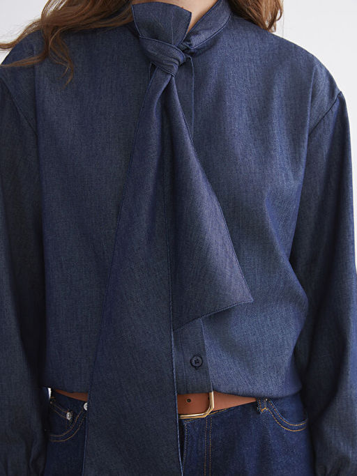 Ba?lamal? Yaka Kad?n Jean G?mlek