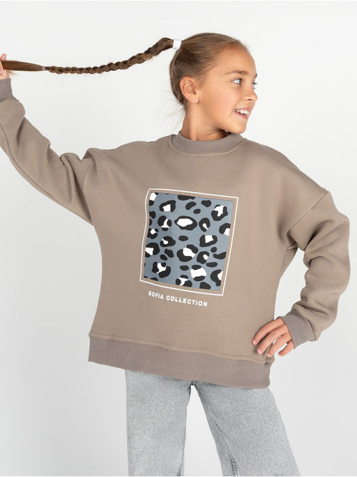 Свитшот Пятнышки детский девочка какао - София фото 8