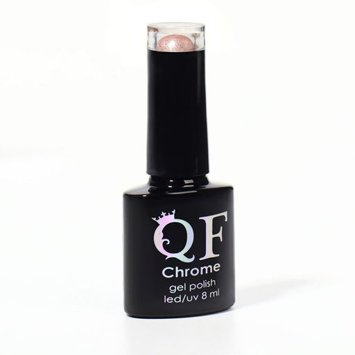 Гель лак для ногтей, CHROME, шиммерный, 3-х фазный, 8мл, LED/UV, цвет жемчужно-розовый (019) - Queen fair фото 10