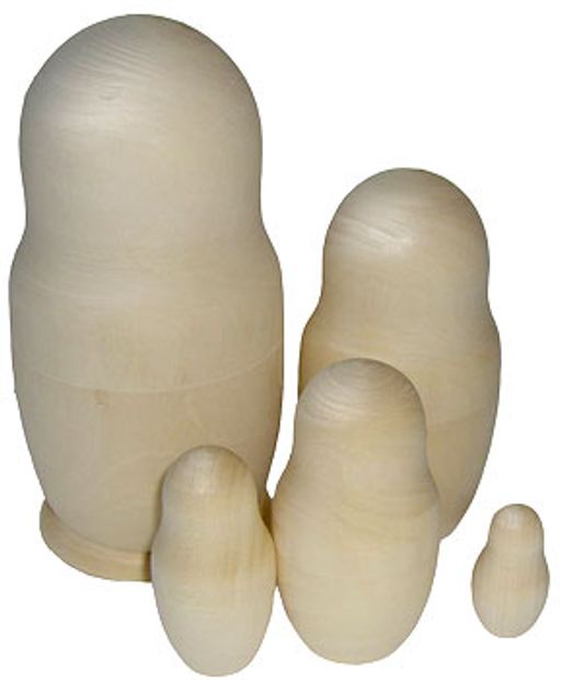 Матрешка 5 в 1 (под роспись) арт.Р-45/754 (РНИ)