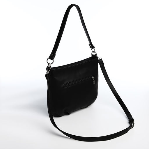 Сумка замшевая кросс-боди на молнии, цвет чёрный - Simaland фото 2