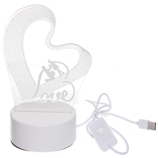 Светильник ночник "3D-Чувства" на пластиковой подставке, с включателем USB