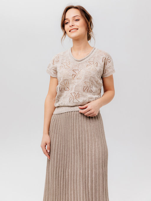Джемпер 100% лен - Синий лен фото 9