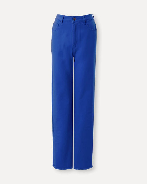 Ярко-синие джинсы с бахромой - Incity фото 4